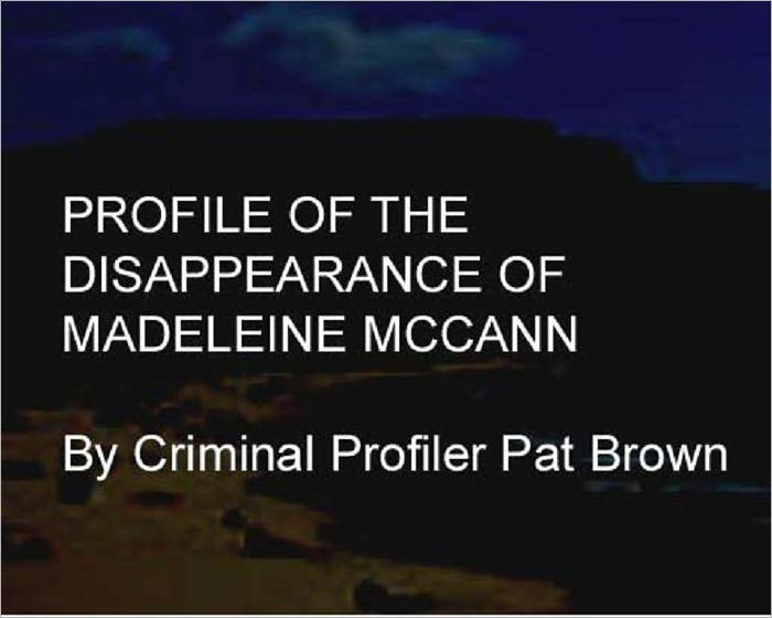 Profile of the Disappearance of Madeleine McCann