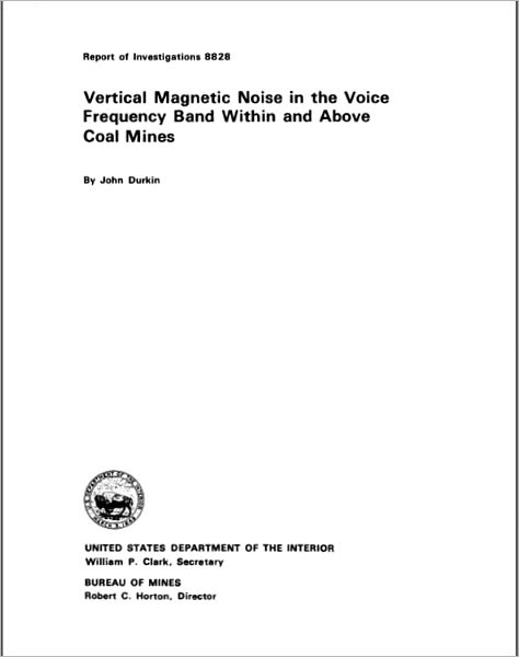 Vertical Magnetic Noise in the Voice Frequency Band Within and Above Coal Mines