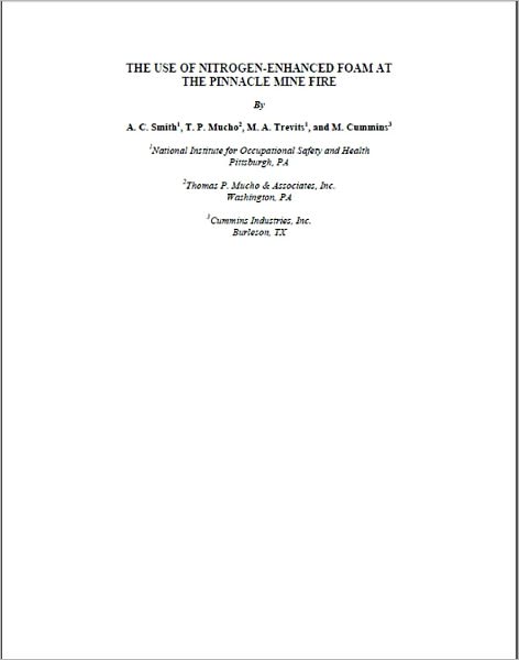 The Use of Nitrogen-Enhanced Foam at the Pinnacle Mine Fire