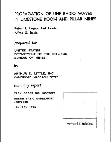 Propagation of UHF Radio Waves in Limestone Room and Pillar Mines
