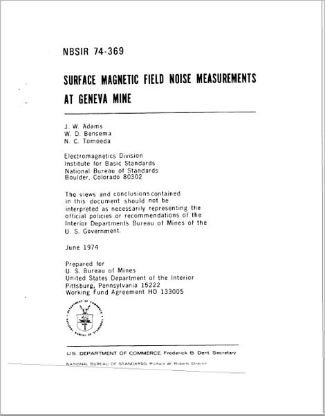 Surface Magnetic Field Noise Measurements at Geneva Mine