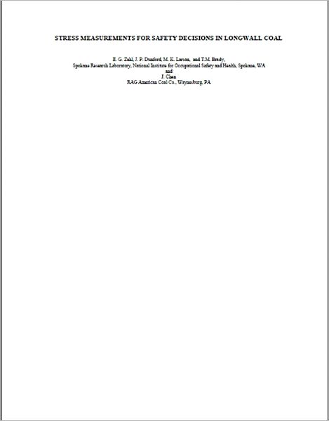 Stress Measurements for Safety Decisions in Longwall Coal