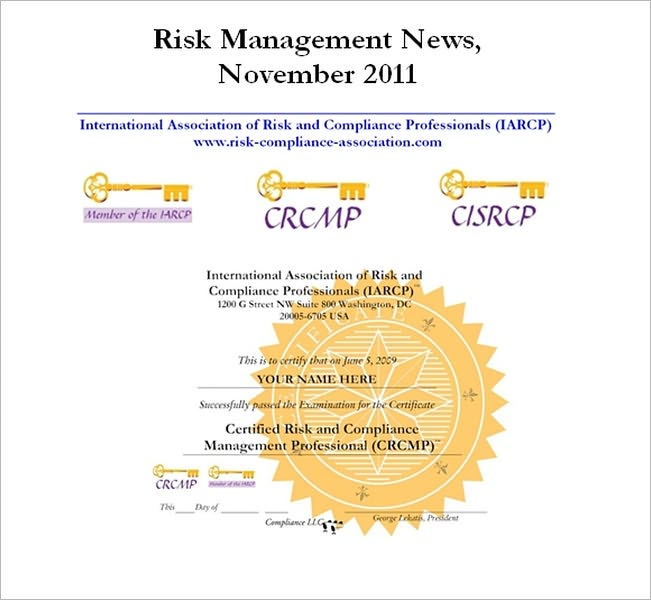 Risk Management News, November 2011