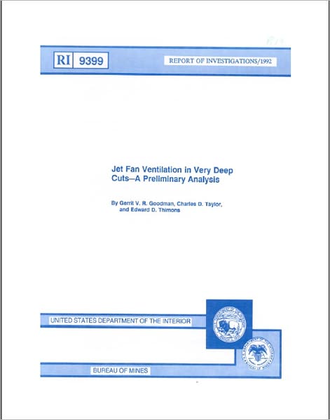 Jet Fan Ventilation in Very Deep Cuts - A Preliminary Analysis