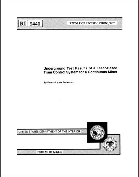Underground Test Results of a Laser-Based Tram Control System for a Continuous Miner