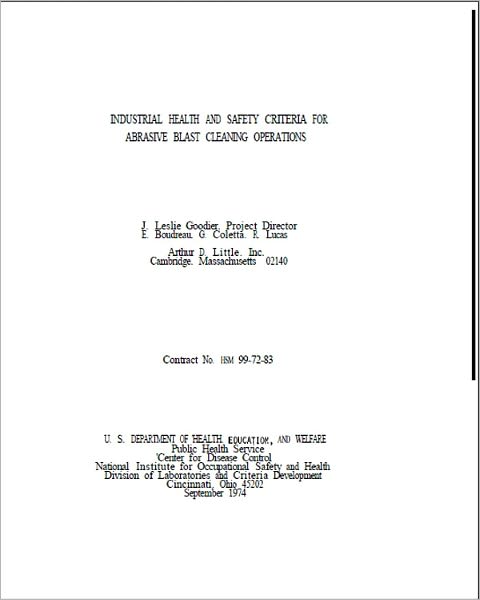 Industrial Health and Safety Criteria for Abrasive Blast Cleaning Operations