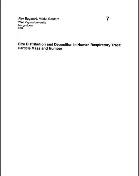 Size Distribution and Deposition in Human Respiratory Tract: Particle Mass and Number