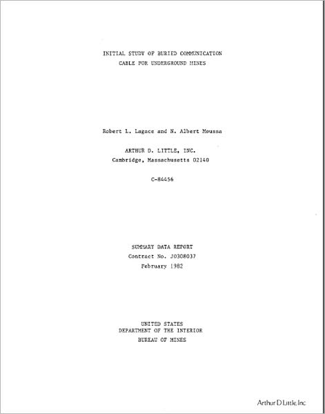 Initial Study of Buried Communication Cable for Underground Mines