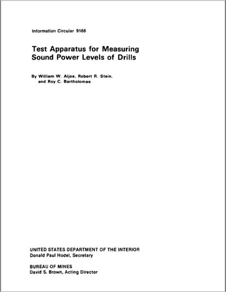 Test Apparatus for Measuring Sound Power Levels of Drills
