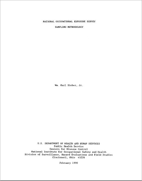 National Occupational Exposure Survey Sampling Methodology