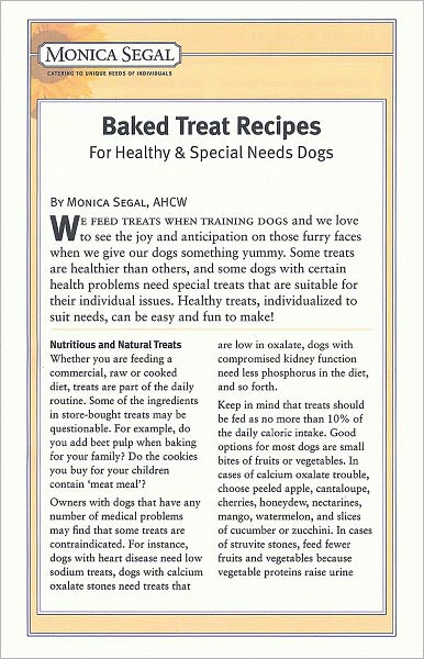 Baked Treat Recipes - For Healthy & Special Needs Dogs