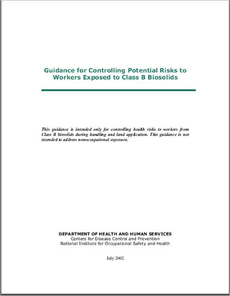 Guidance For Controlling Potential Risks To Workers Exposed to Class B Biosolids
