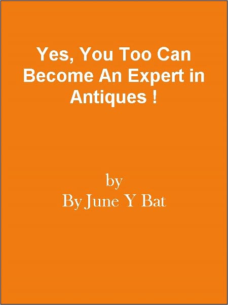 Yes, You Too Can Become An Expert in Antiques !