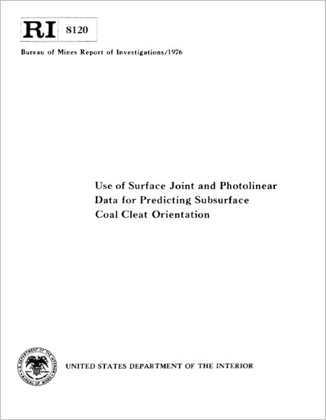 Use of Surface Joint and Photolinear Data for Predicting Subsurface Coal Cleat Orientation