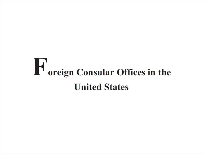 Foreign Consular Offices in the United States