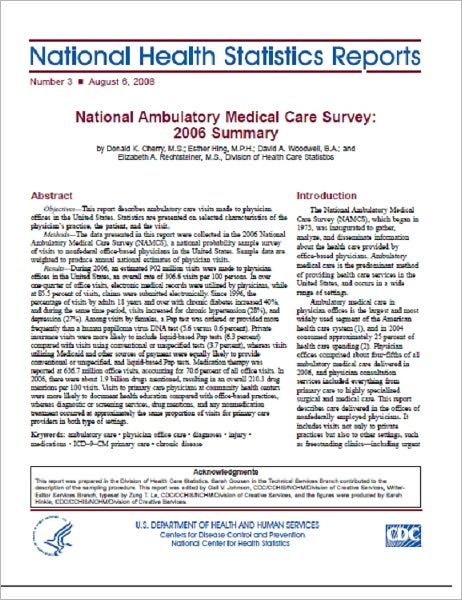 National Ambulatory Medical Care Survey: 2006 Summary