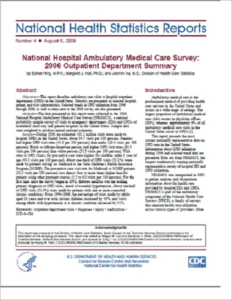 National Hospital Ambulatory Medical Care Survey: 2006 Outpatient Department Summary