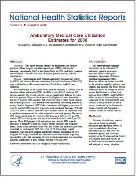 Ambulatory Medical Care Utilization Estimates for 2006