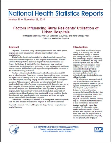Factors Influencing Rural Residents’ Utilization of Urban Hospitals