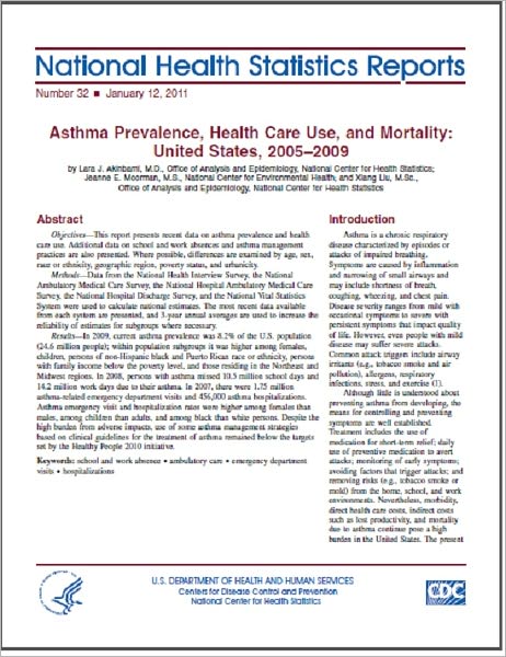 Asthma Prevalence, Health Care Use, and Mortality: United States, 2005–2009