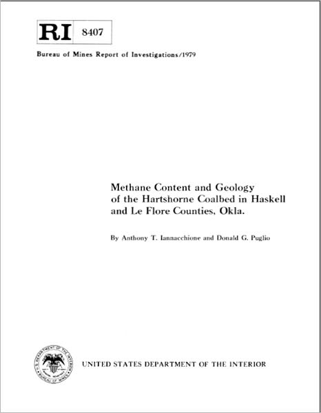 Methane Content and Geology of the Hartshorne Coalbed in Haskell and Le Flore Counties, Okla.