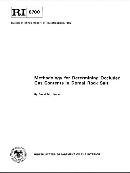 Methodology for Determining Occluded Gas Contents in Domal Rock Salt