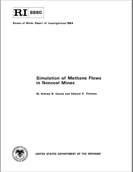 Simulation of Methane Flows in Noncoal Mines