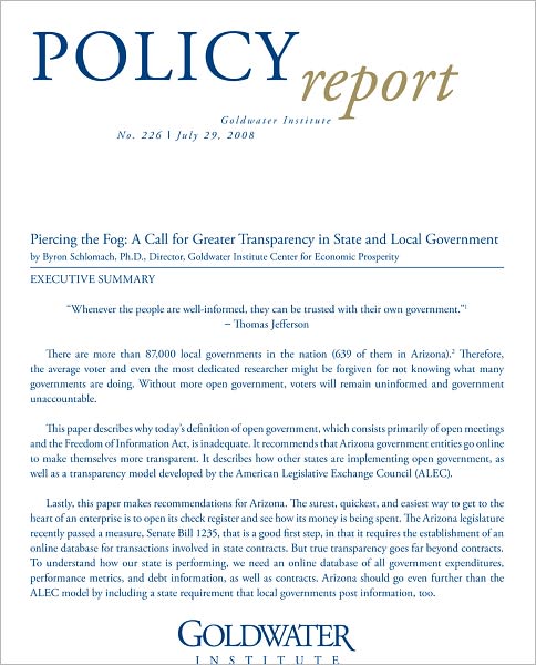 Piercing the Fog: A Call for Greater Transparency in State and Local Government