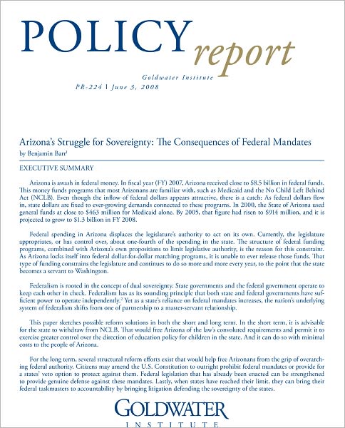 Arizona's Struggle for Sovereignty: The Consequences of Federal Mandates
