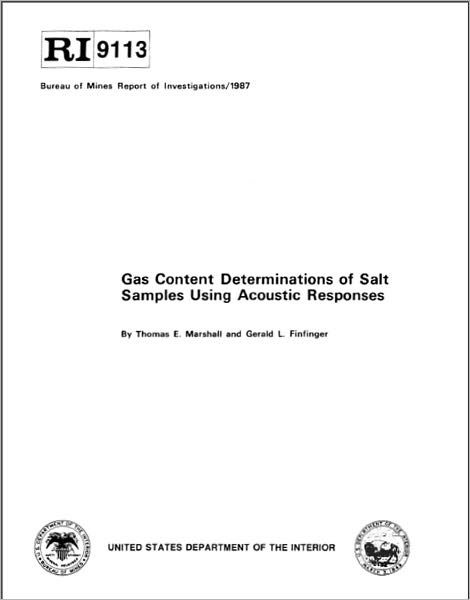 Gas Content Determinations of Salt Samples Using Acoustic Responses