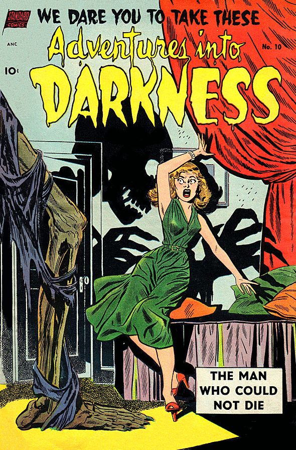 Vintage Horror Comics: Adventures Into Darkness No. 10 Circa 1953: The Man Who Could Not Die