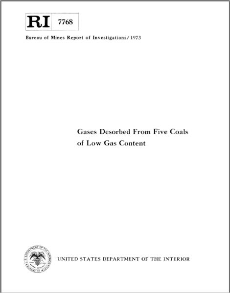 Gases Desorbed From Five Coals of Low Gas Content