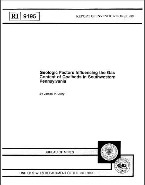 Geologic Factors Influencing the Gas Content of Coalbeds in Southwestern Pennsylvania