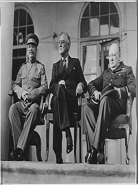 "Big Three"—Franklin D. Roosevelt, Joseph Stalin, and Winston Churchill - FDR’s Fireside Chat On Teheran and Cairo Conferences