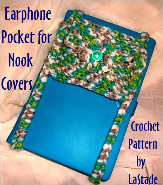 Earphone Storage Pocket for Nook Covers Crochet Pattern