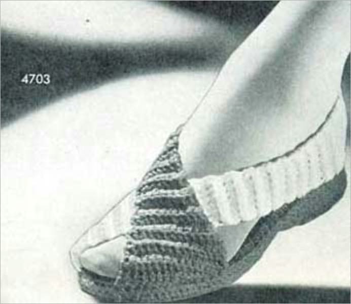 Confortables pantoufles, Vintage Antique pantoufle Patterns &agrave; Crochet