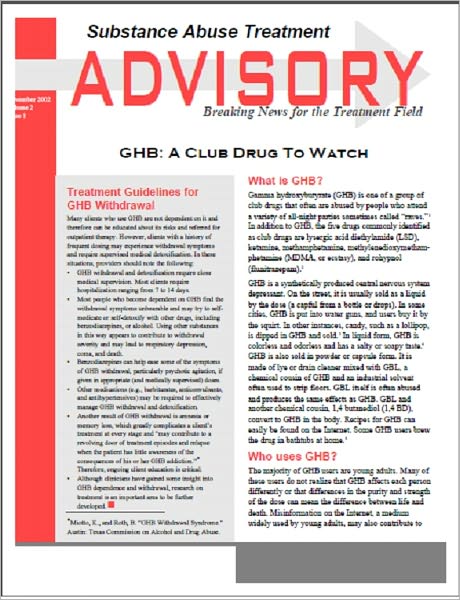 GHB: A Club Drug To Watch