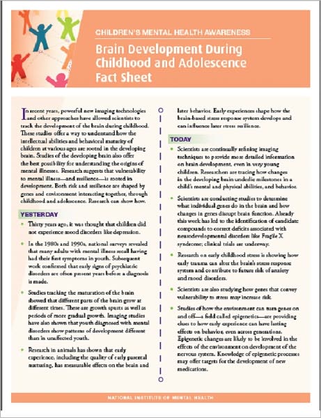 Brain Development During Childhood and Adolescence Fact Sheet