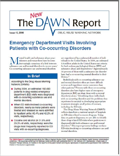 Emergency Department Visits Involving Patients with Co-occurring Disorders