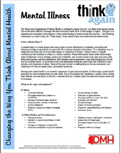 Mental Illness Think Again