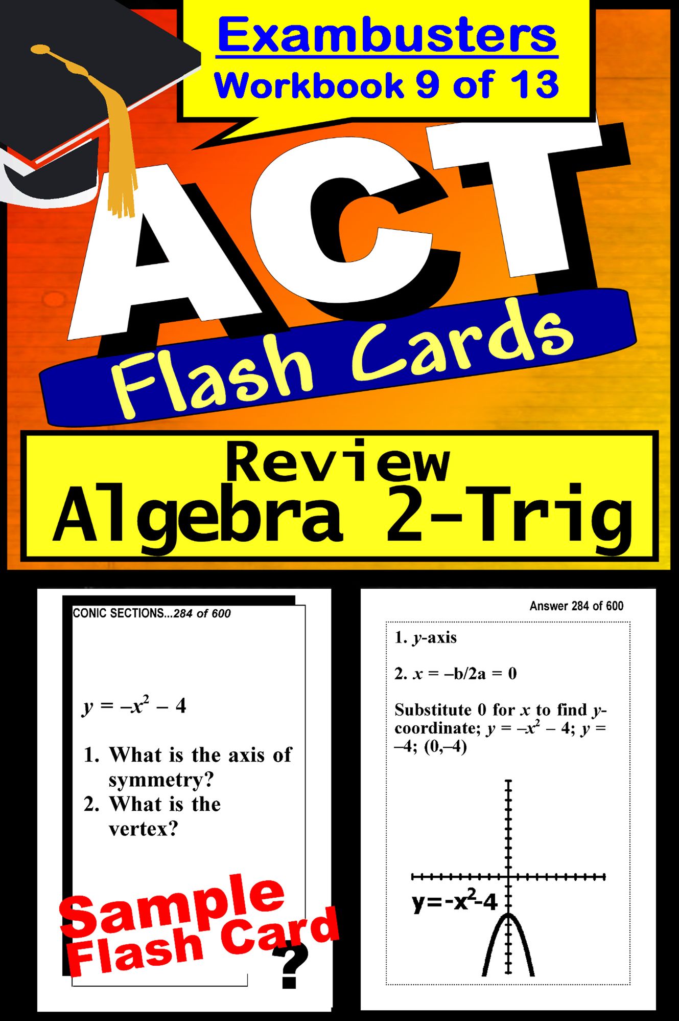 ACT Test Algebra 2-Trig Review--ACT Math Flashcards--ACT Prep Exam Workbook 9 of 13