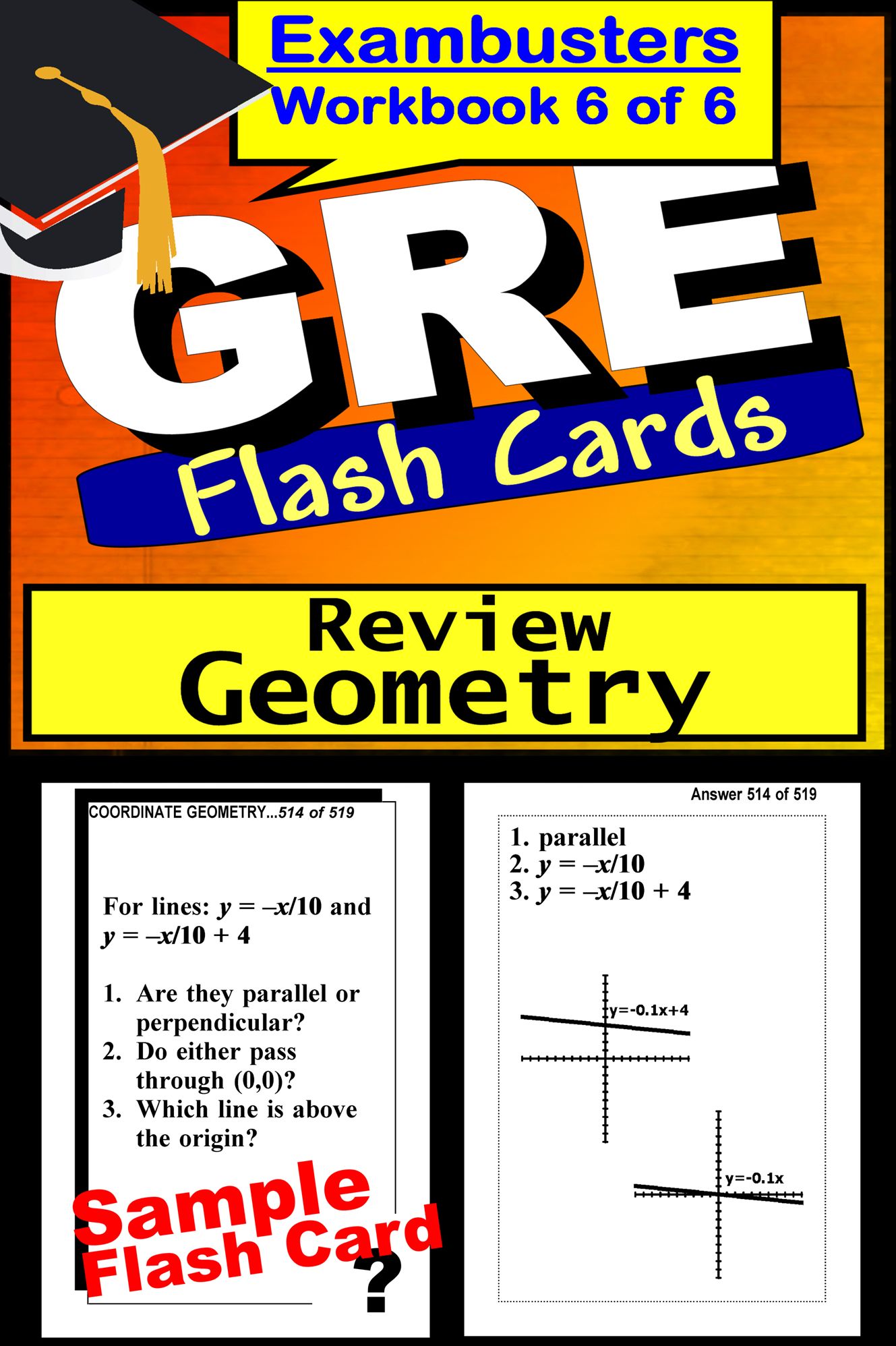 GRE Study Guide Geometry Review--GRE Math Flashcards--GRE Prep Workbook 6 of 6