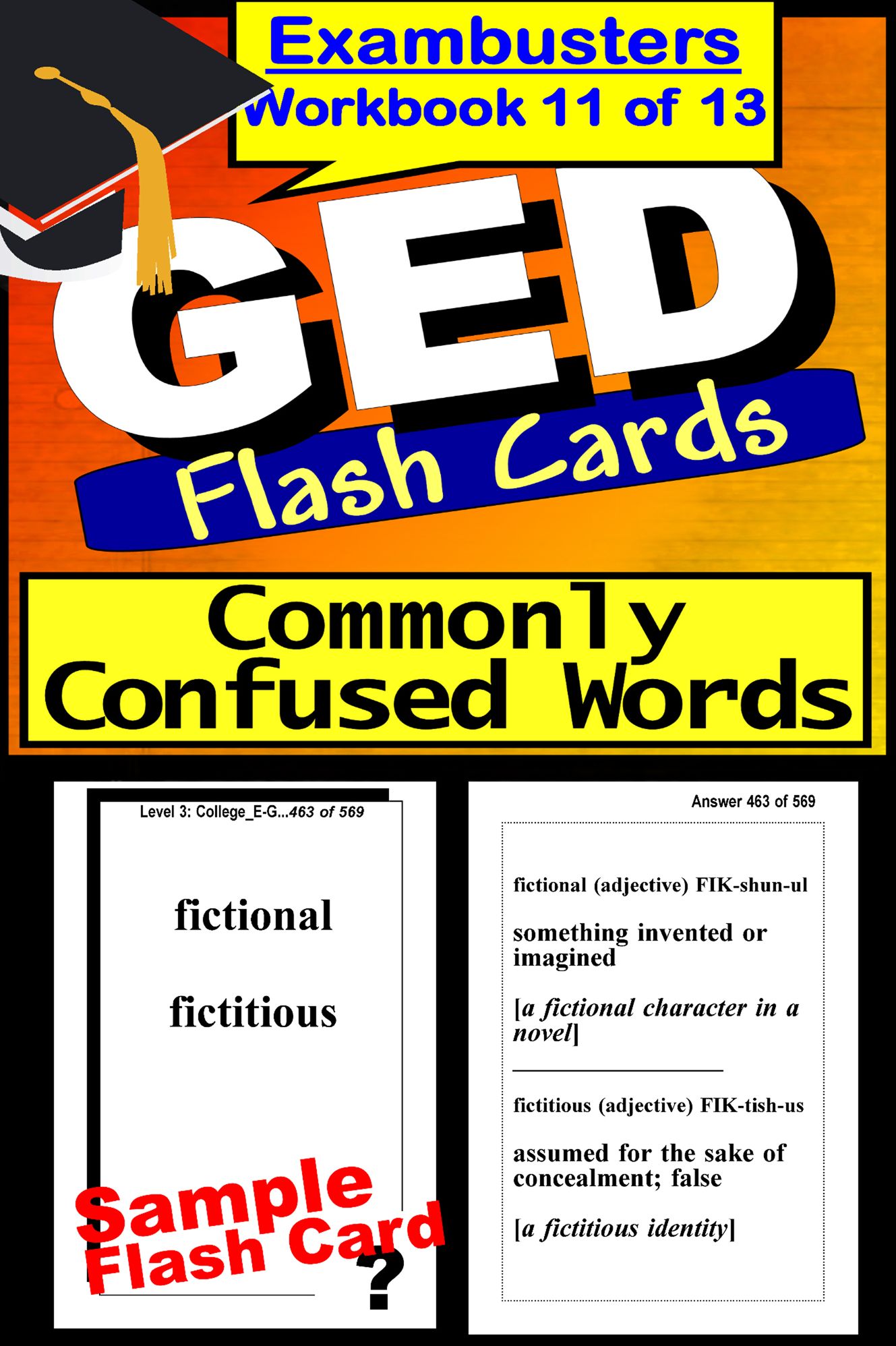 GED Study Guide Words Commonly Confused--GED Vocabulary Flashcards--GED Prep Workbook 11 of 13