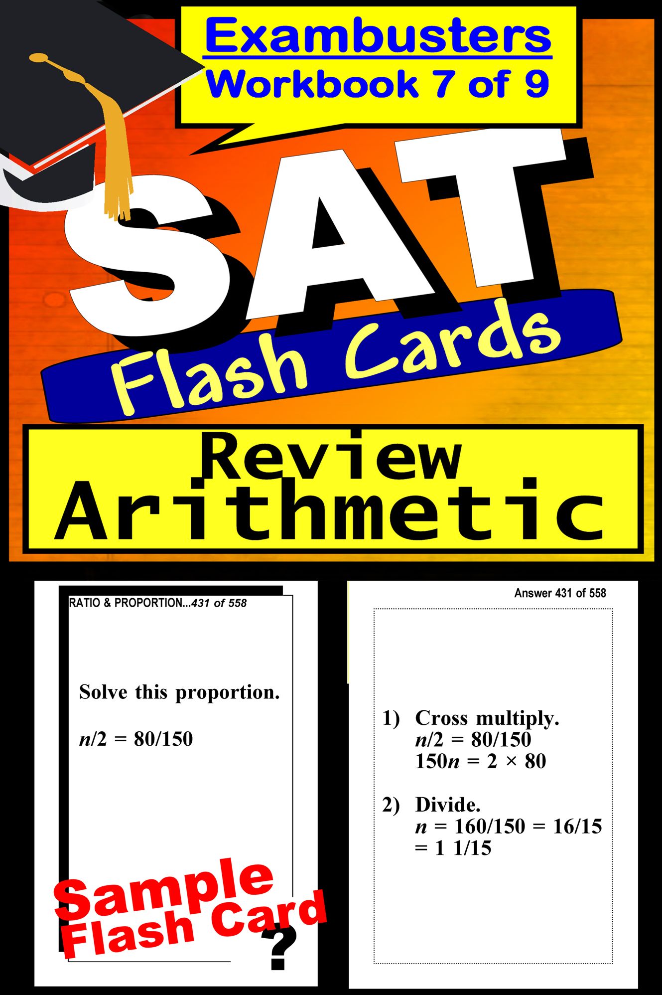 SAT Study Guide Arithmetic Review--SAT Math Flashcards--SAT Prep Workbook 7 of 9