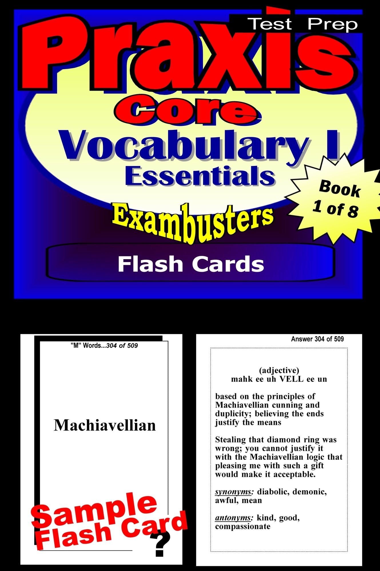 PRAXIS Core Study Guide Fundamental Vocabulary--PRAXIS Flashcards--PRAXIS Core Prep Workbook 1 of 8
