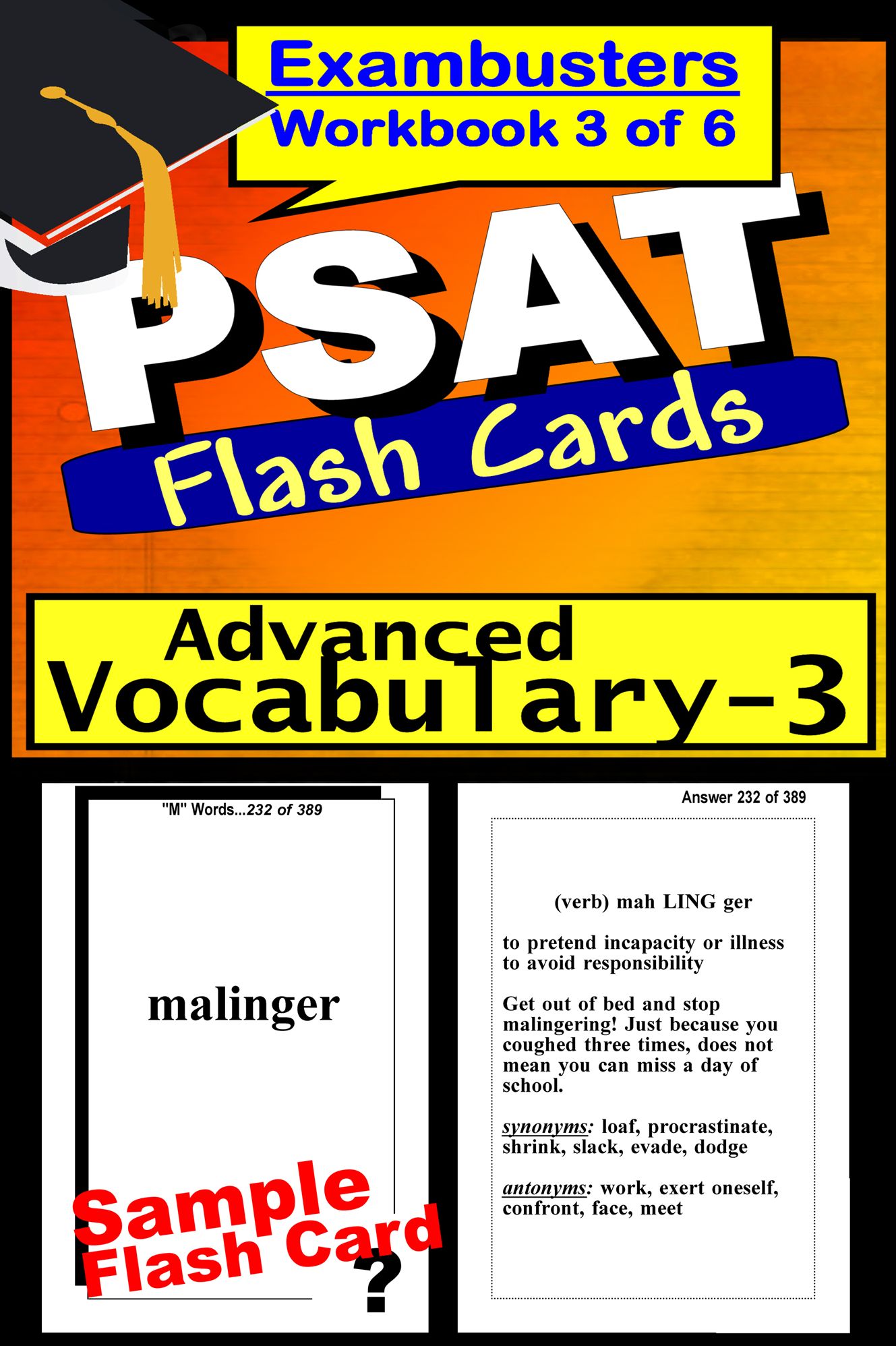 PSAT Study Guide Advanced Vocabulary--PSAT Flashcards---PSAT-NMSQT Prep Workbook 3 of 6