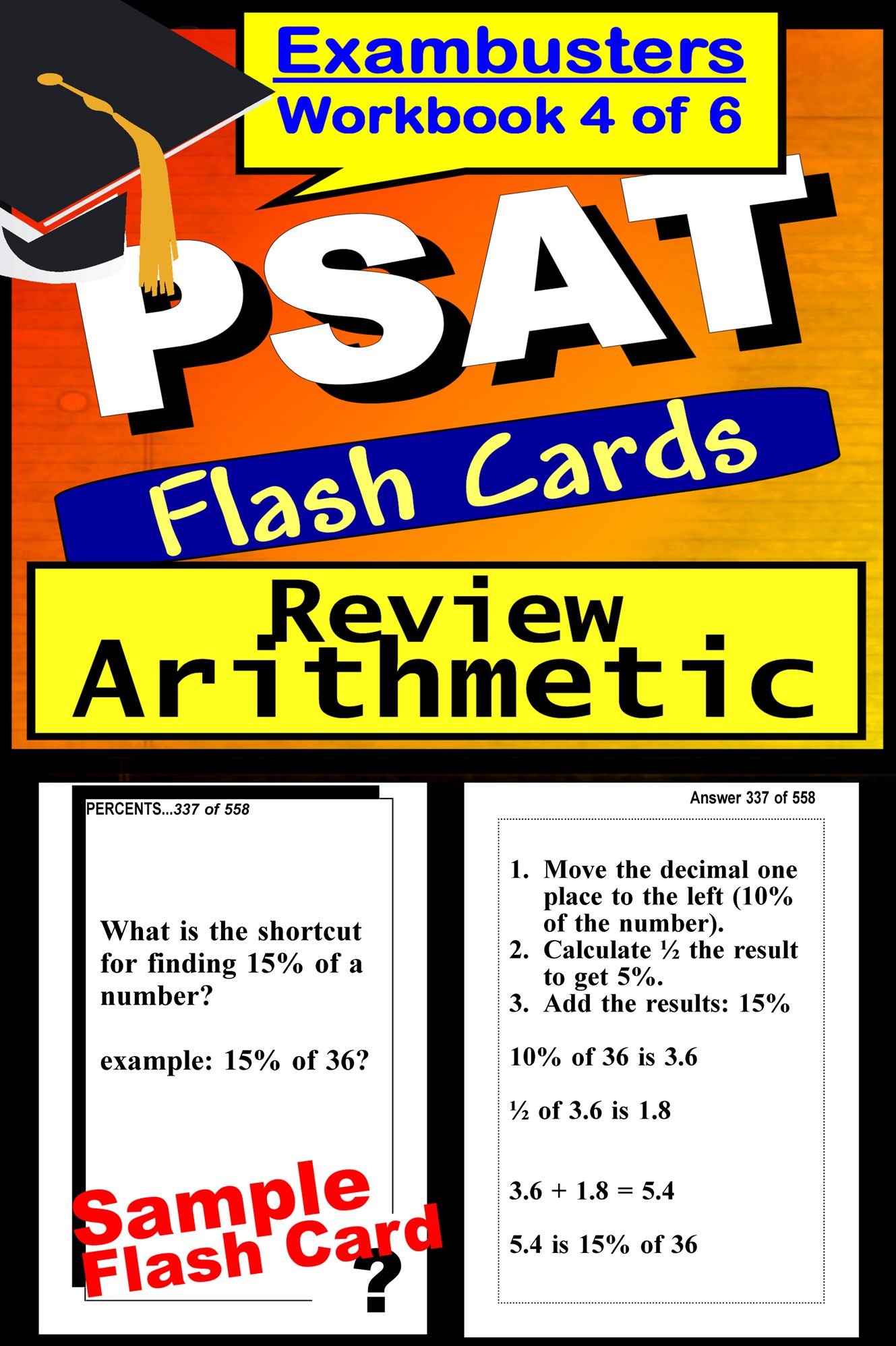 PSAT Study Guide Arithmetic Review--PSAT Math Flashcards---PSAT-NMSQT Prep Workbook 4 of 6