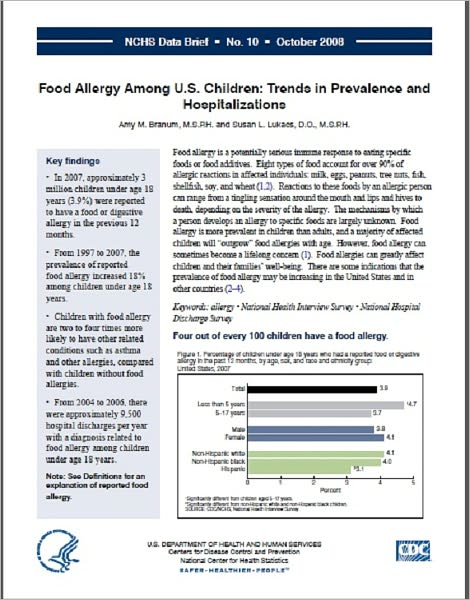 Food Allergy Among U.S. Children: Trends in Prevalence and Hospitalizations