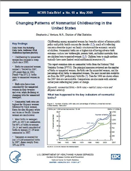 Changing Patterns of Nonmarital Childbearing in the United States