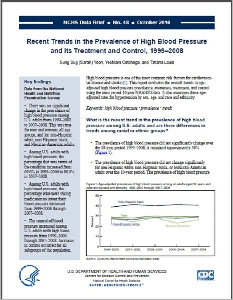 Recent Trends in the Prevalence of High Blood Pressure and its Treatment and Control, 1999–2008